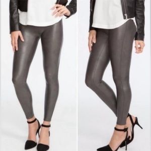 Spanx Faux Leather Leggings Grey Size Large